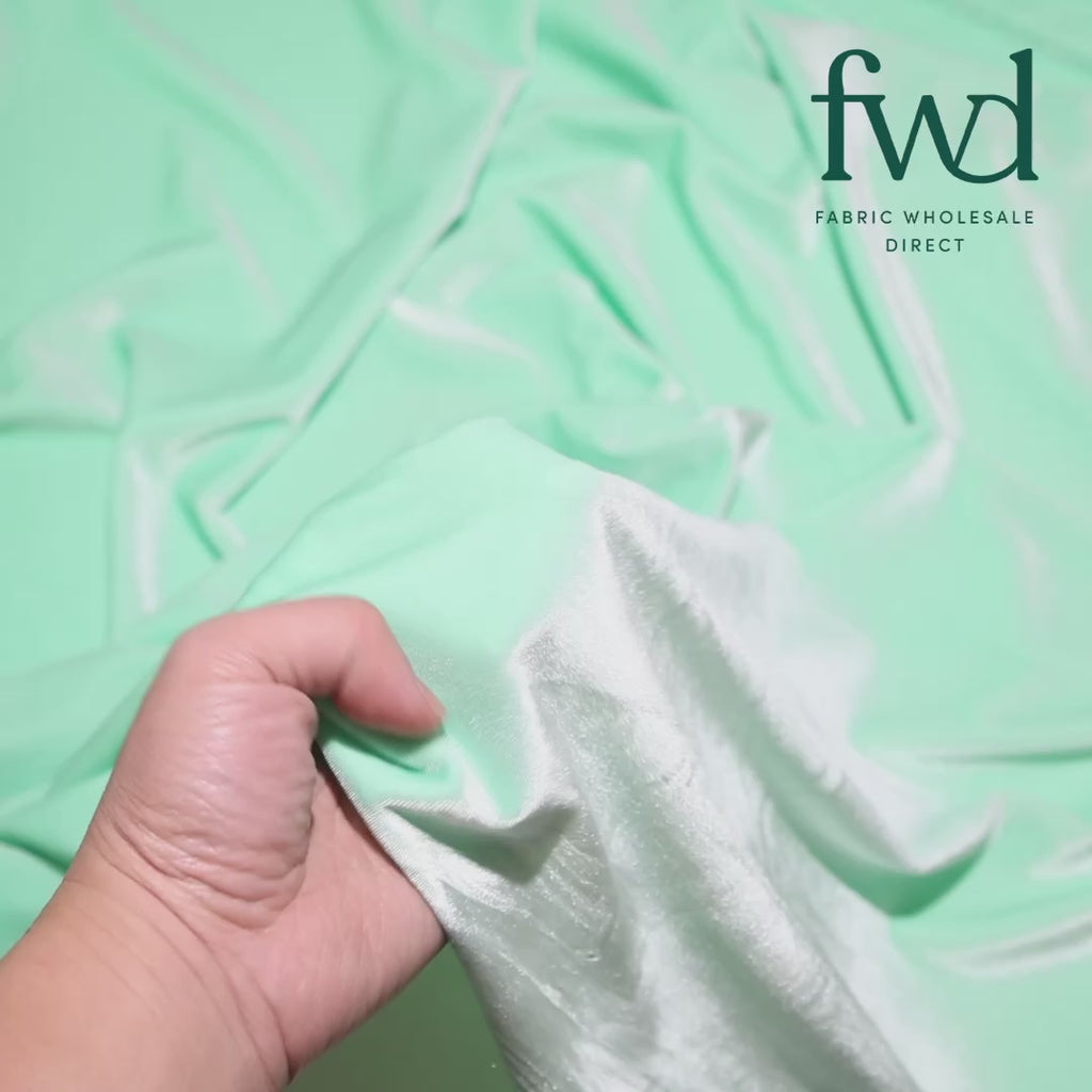 Stretch Velvet Fabric Mint Video|SV571483