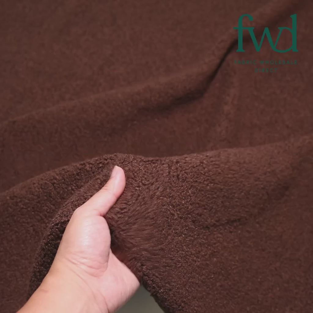 Sherpa Faux Fur Fleece With Backing Fabric Brown Video|SV580684