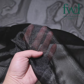 Crystal Organza (59/60 Inch) Fabric Black Video|SV571282