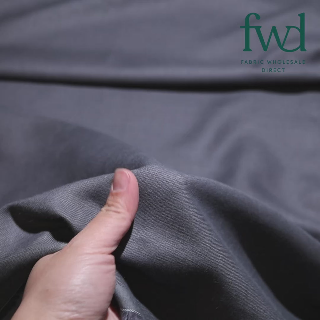 Yorkshire Natural Linen Fabric Charcoal Grey Video|SV574918
