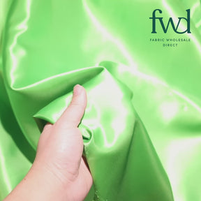 Polyester Charmeuse Satin (58/60 Inch) Fabric Apple Green Video|SV571224