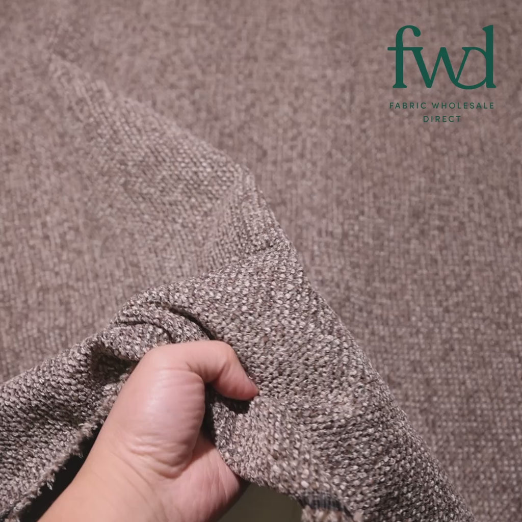 Nubby Jacquard Chenille Upholstery Fabric Brown Video|SV582028