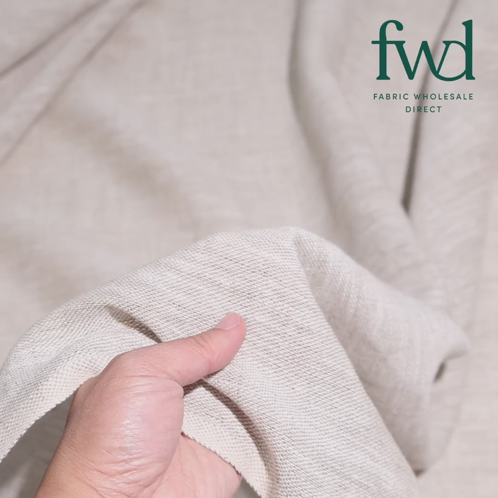 Slub Linen Chambray Fabric Beige Video|SV583408