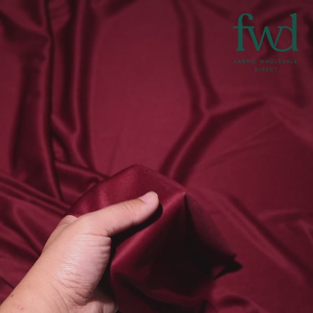 Polyester Interlock Knit Lining Fabric Wine Video|SV574601