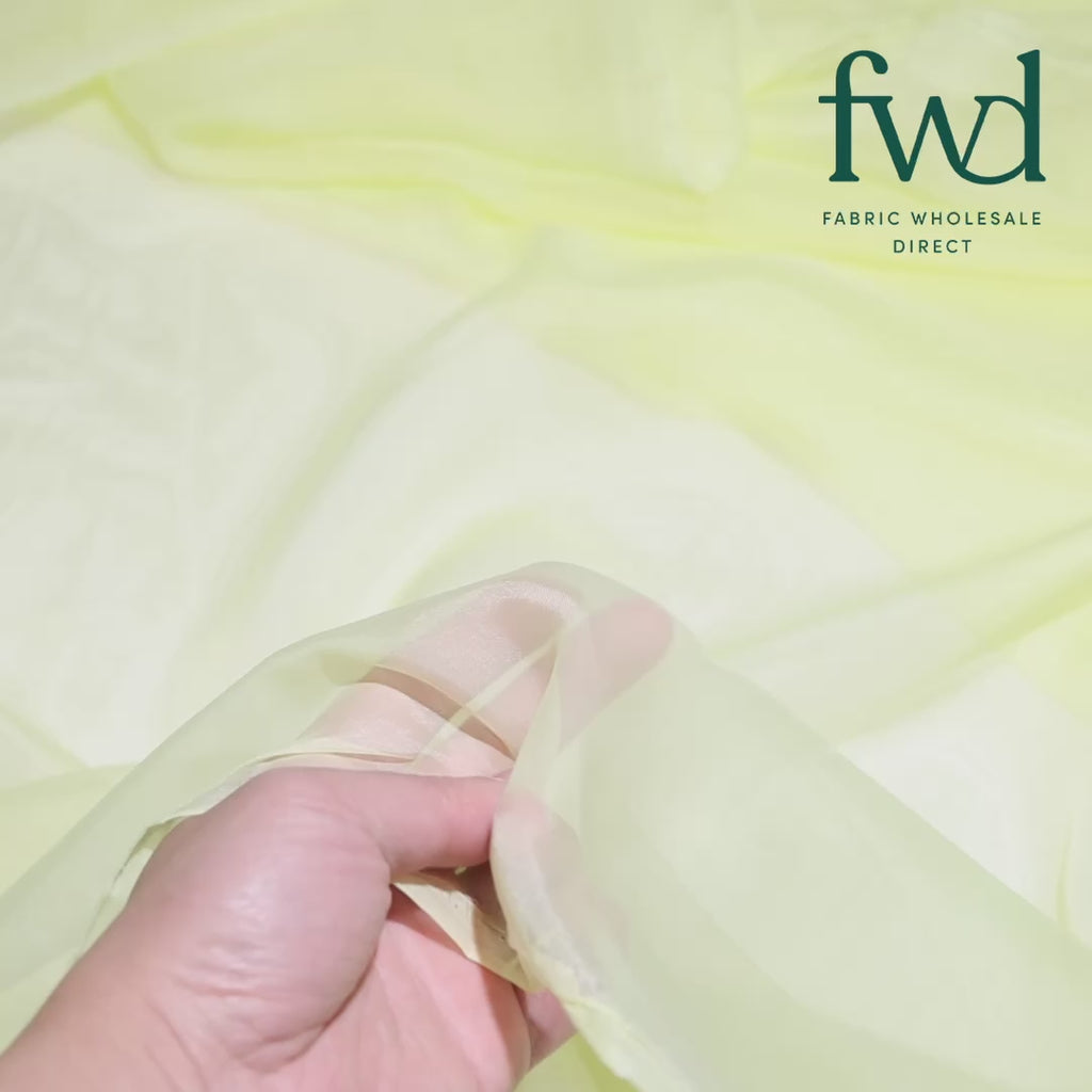 Sheer Voile (118 Inch) Fabric Lemon Yellow Video|SV570955