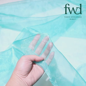 Crystal Organza (59/60 Inch) Fabric Aqua Blue Video|SV571265
