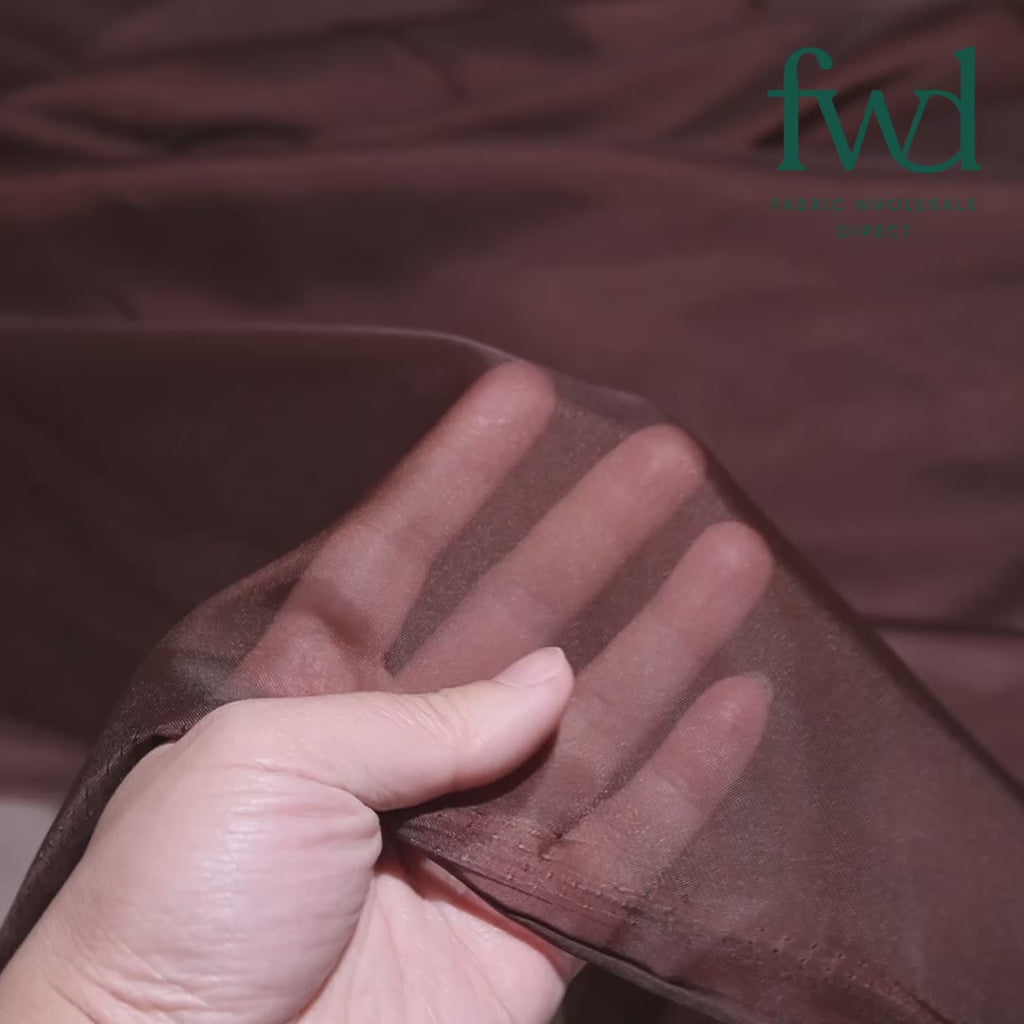 Sheer Voile (118 Inch) Fabric Brown Video|SV570987