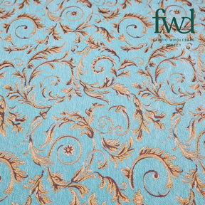 Floral Scroll Metallic Chenille Upholstery Jacquard