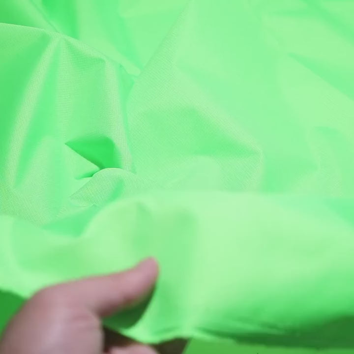 Ottertex Polyester Ripstop (PU) Fabric Neon Green Video|SV575421