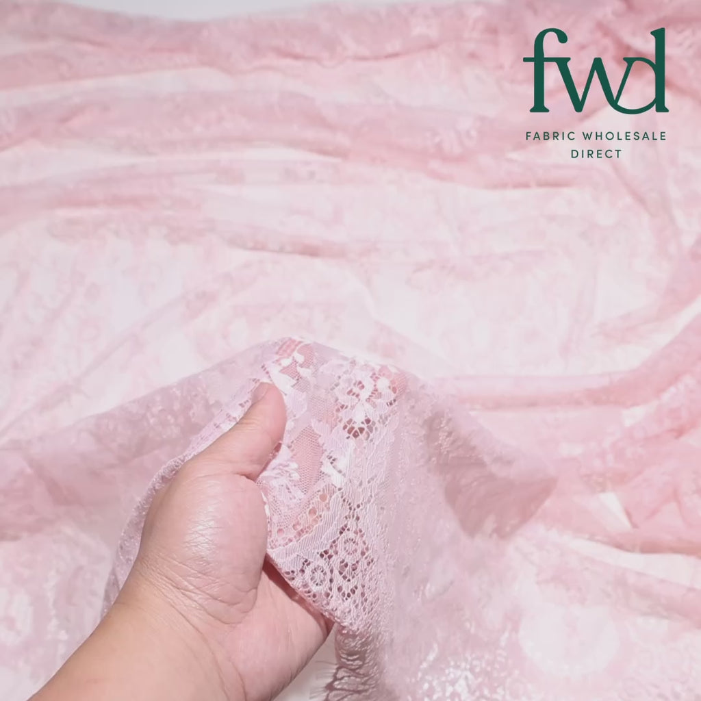 Vine Chantilly Lace Fabric Navy Blue Video|SV582669