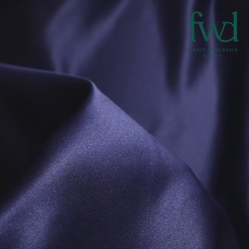 Matte Satin / Peau De Soie (120") Fabric Navy Blue Video|SV582969