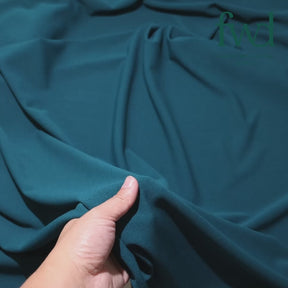 Stretch Crepe Scuba Double Knit Teal Fabric Video|SV583036