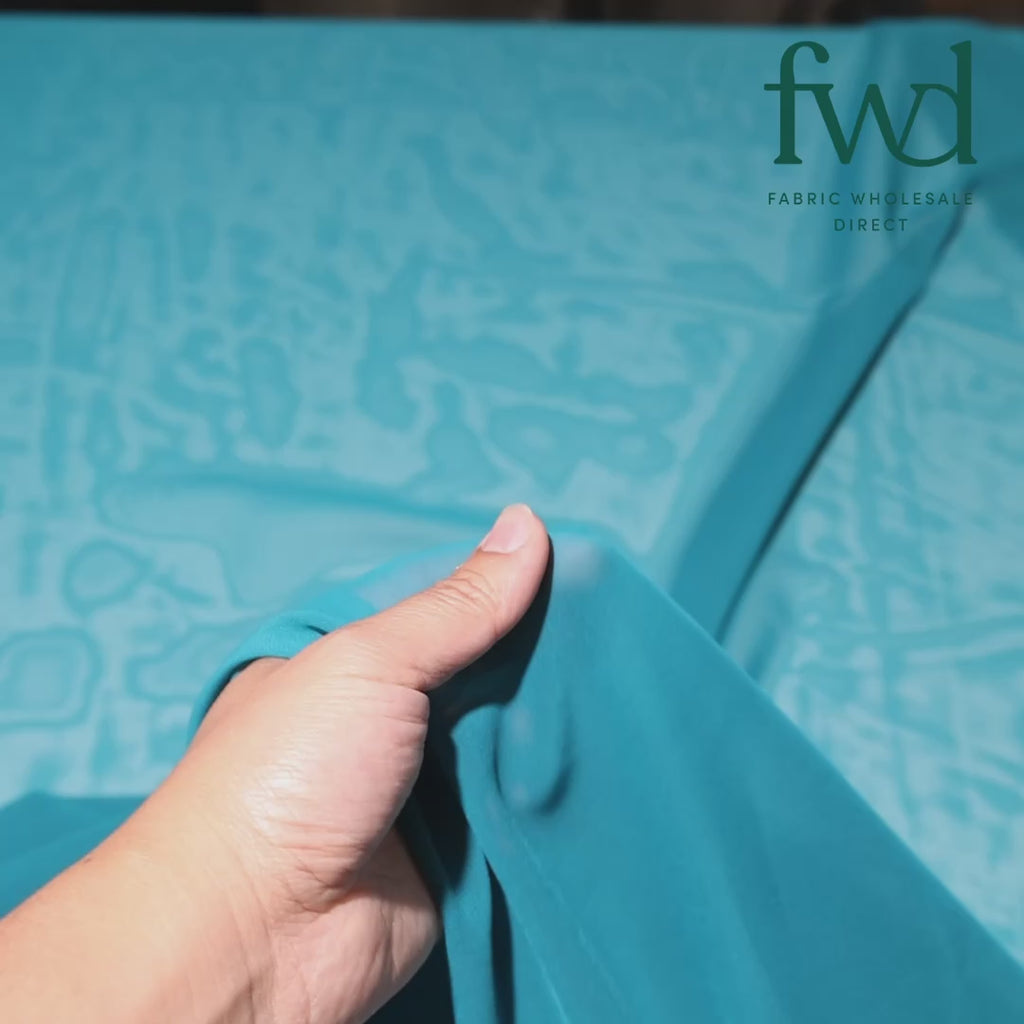 Polyester Chiffon (60 Inch) Fabric Teal Video|SV583283