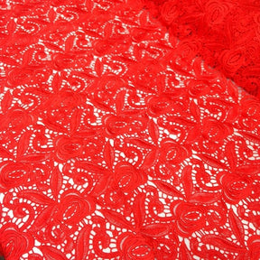 Red Rose Guipure French Venice Lace