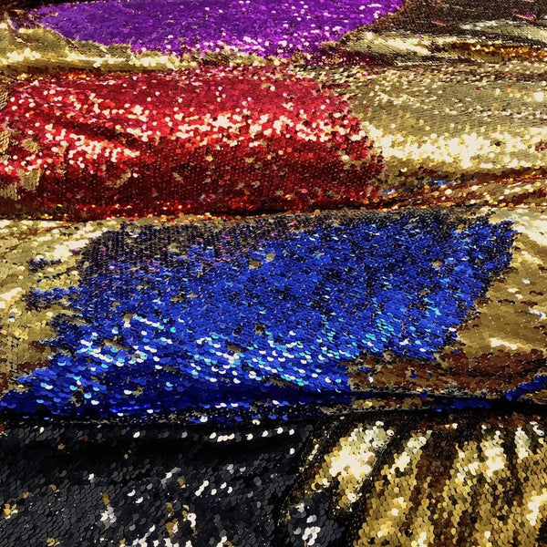 Two-Sided Reversible Sequins on Stretch Mesh