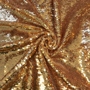 All-Over Sequins Mermaid Scale on Stretch Mesh Rod Pocket Curtains - Gold