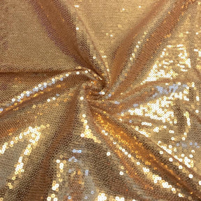 All-Over Micro Sequins Starlight On Stretch Mesh Rod Pocket Curtains - Gold