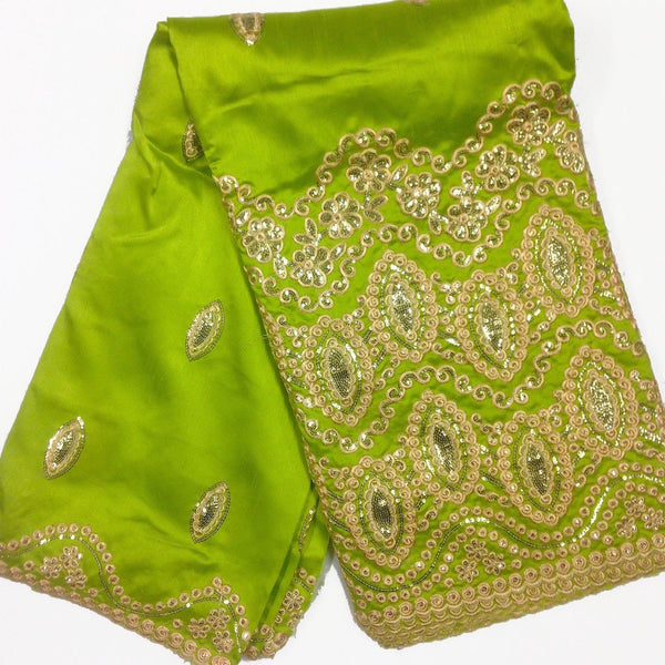 Imperial African George Taffeta - Lime Green Fabric