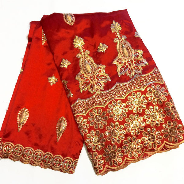 Majestic African George Taffeta - Red Fabric