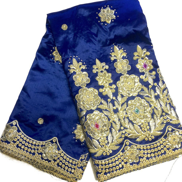 Noble African George Taffeta Studded - Royal Blue Fabric