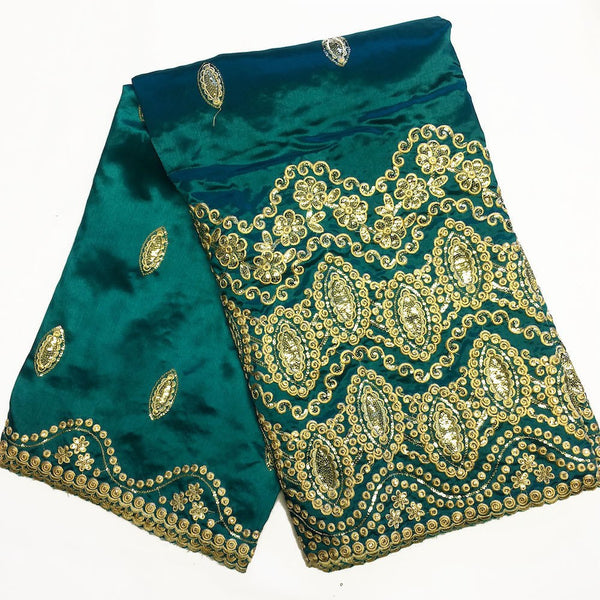 Imperial African George Taffeta - Teal Fabric