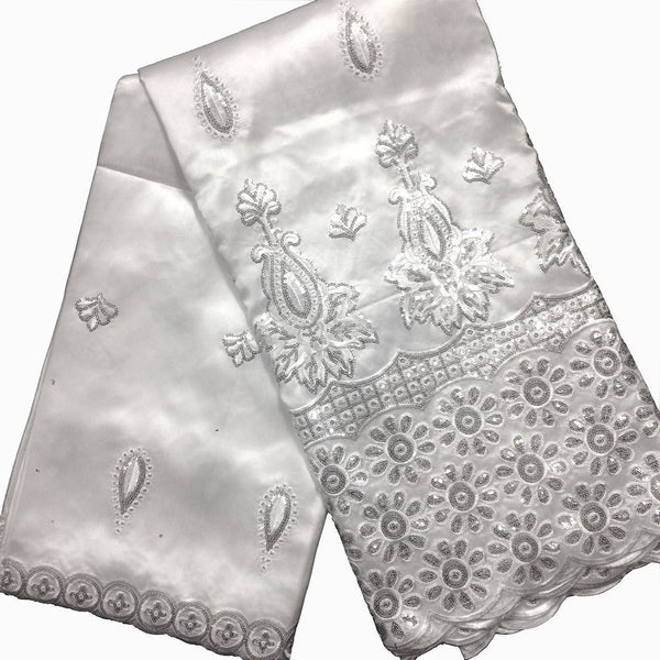 Majestic African George Taffeta - Silver Fabric