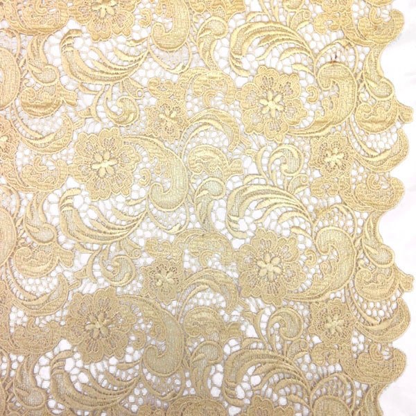 Gold Sunflower Guipure French Venice Lace Fabric