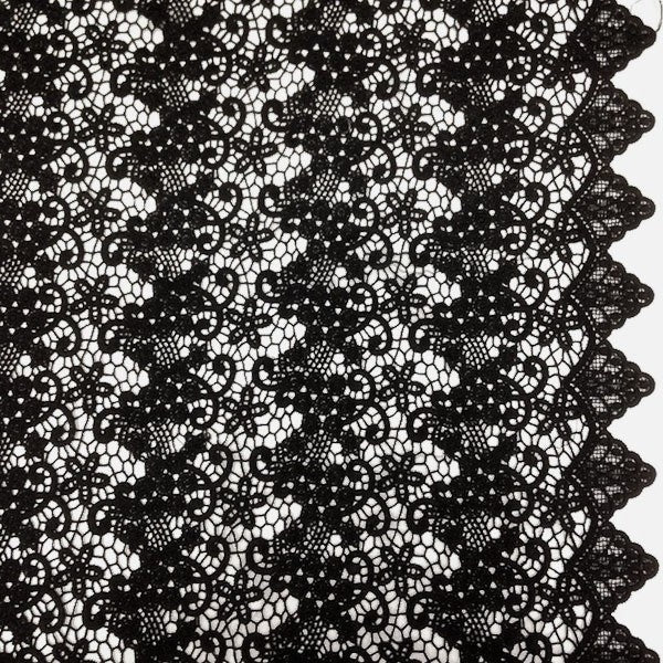 Black Berry Guipure French Venice Lace Fabric