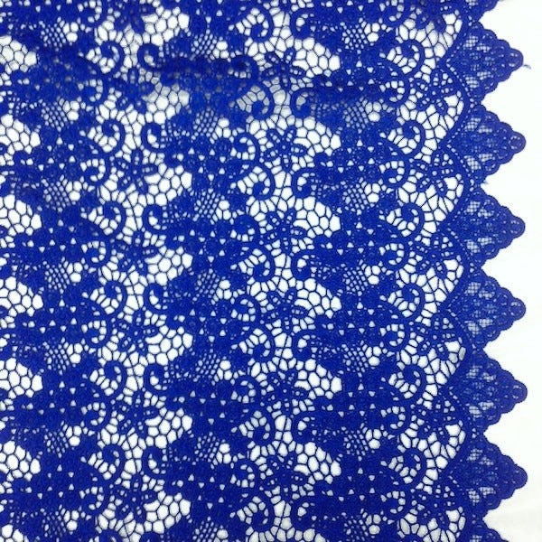 Royal Blue Berry Guipure French Venice Lace Fabric