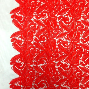 Red Rose Guipure French Venice Lace