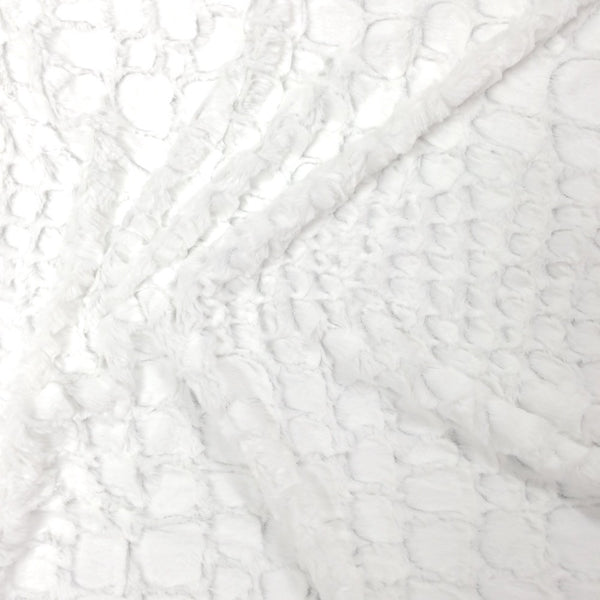 Reptile Optic White Faux Fur Fabric