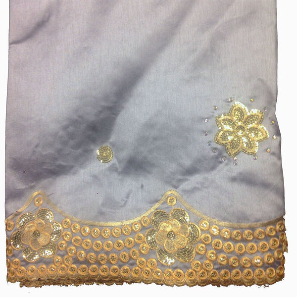 Noble African George Taffeta Studded - Grey Fabric