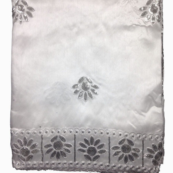 Baronial African George Taffeta - Silver Fabric