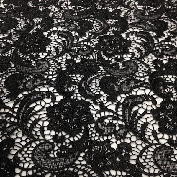 Black Sunflower Guipure French Venice Lace