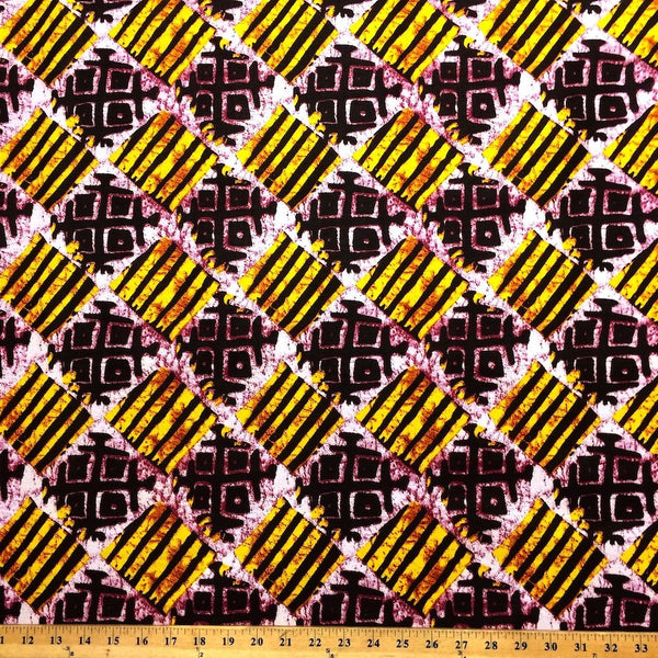 Checked African Print (90109-2) Fabric