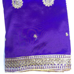 Grandeur African George Taffeta - Purple Fabric