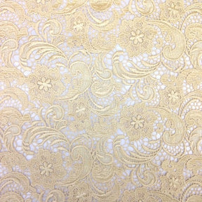 Gold Sunflower Guipure French Venice Lace Fabric