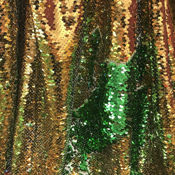 Two-Sided Reversible Sequins on Stretch Mesh