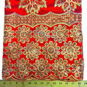 Majestic African George Taffeta - Red Fabric