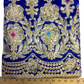 Noble African George Taffeta Studded - Royal Blue Fabric