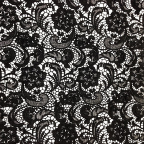 Black Sunflower Guipure French Venice Lace Fabric