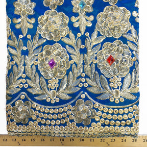 Noble African George Taffeta Studded - Turquoise Fabric