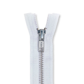 Separating Zipper-501 White/Aluminum