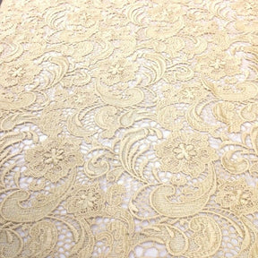 Gold Sunflower Guipure French Venice Lace Fabric