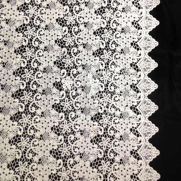 Ivory Berry Guipure French Venice Lace Fabric