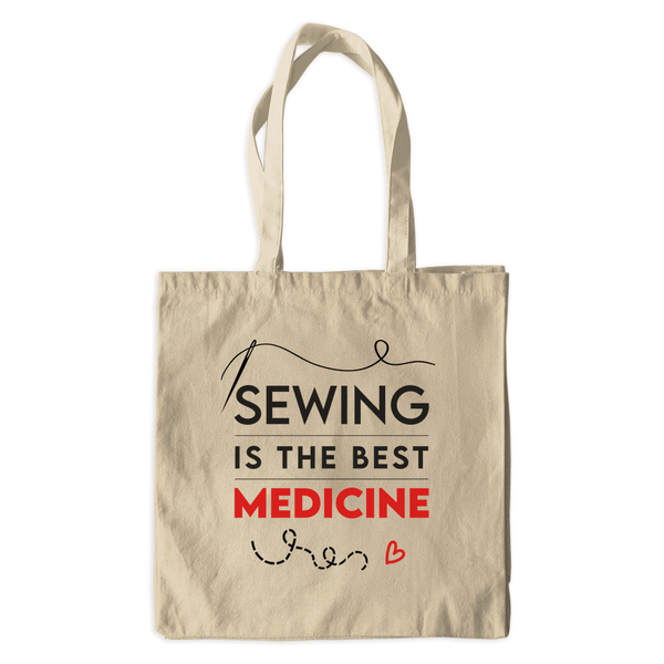 Sewing Is The Best Medicine Canvas Tote Bag