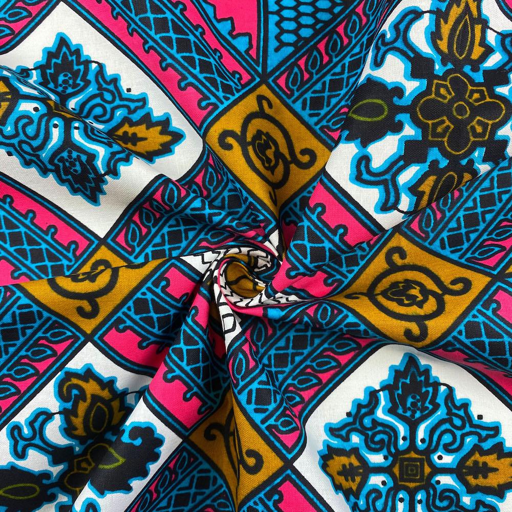 African Print Fabric (90277-6) 100% Cotton 44