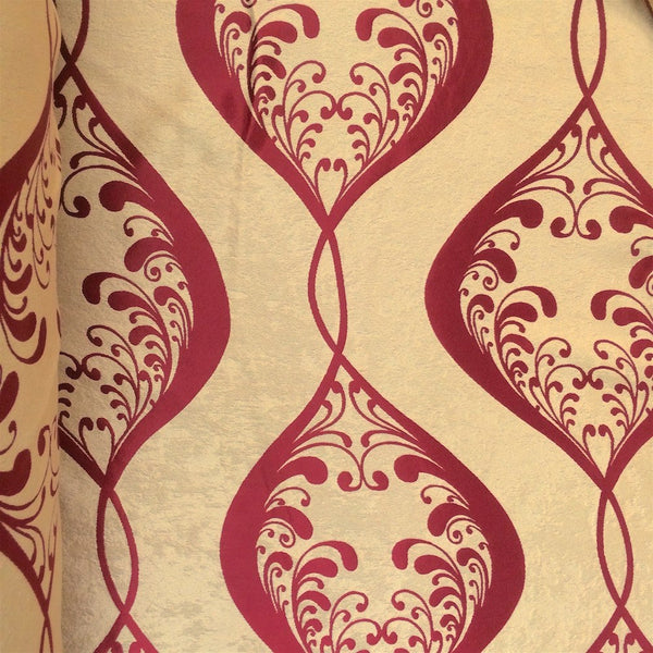 Burgundy Velvet Jacquard (907-5) Fabric