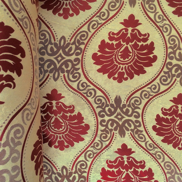 Burgundy Velvet Jacquard (914-5) Fabric