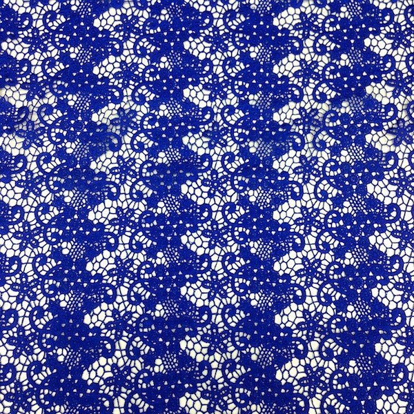 Royal Blue Berry Guipure French Venice Lace Fabric